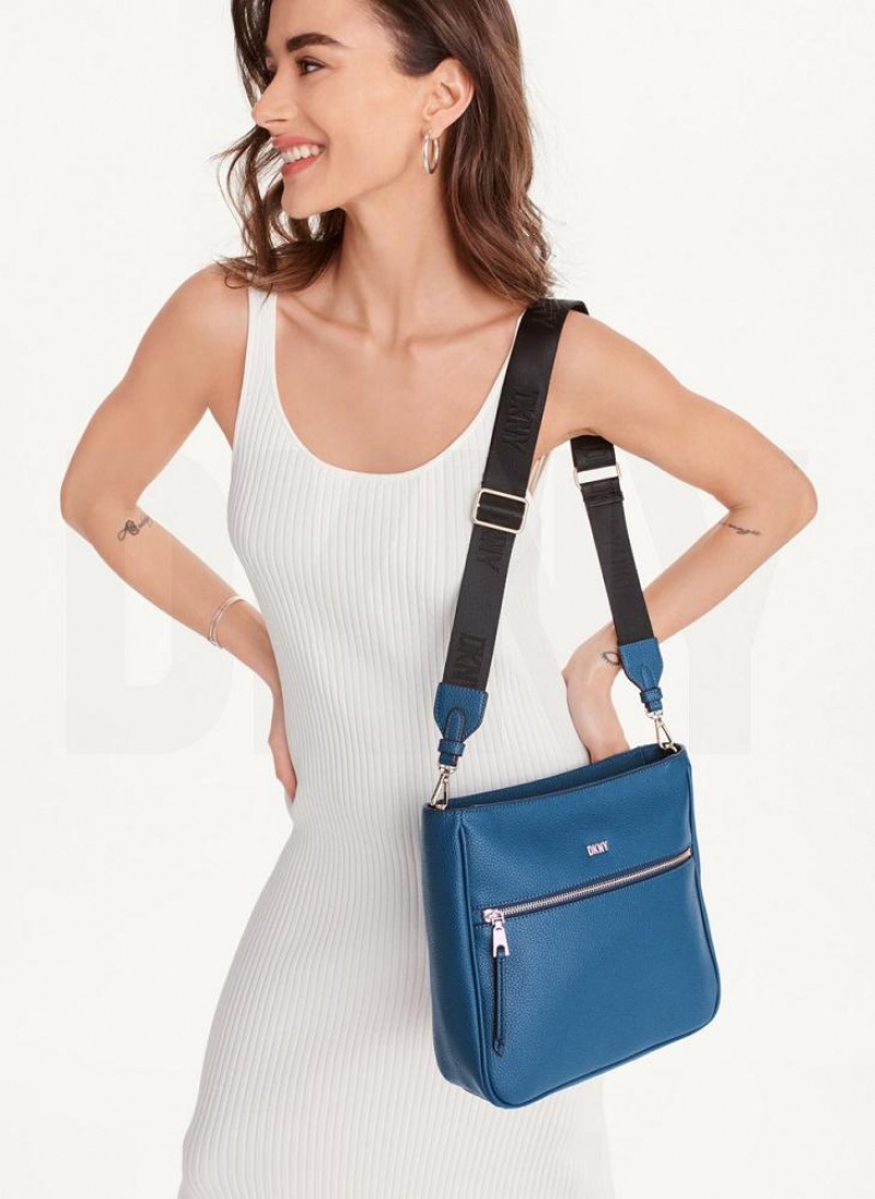 Blue DKNY Maxine Messenger Bags Crossbody Bags | USA-D1183
