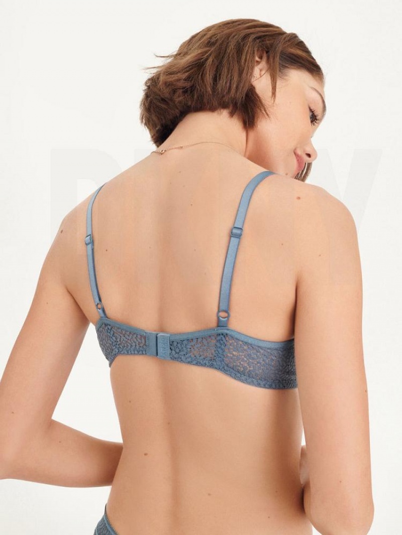 Blue DKNY Modern Lace Demi Women's Bras | USA-D1526