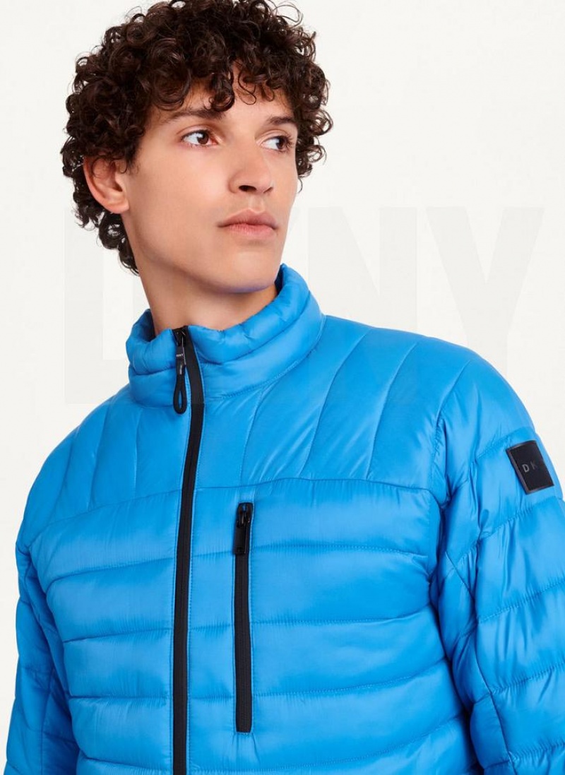Blue DKNY Packable Men's Puffer Jacket | USA-D0625