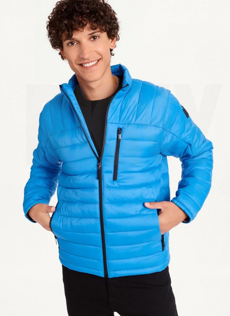 Blue DKNY Packable Men\'s Puffer Jacket | USA-D0625