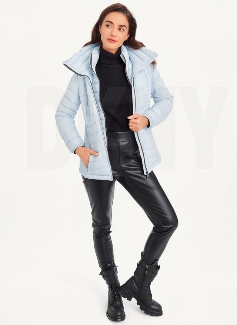 Blue DKNY Packable Women's Coats | USA-D1141