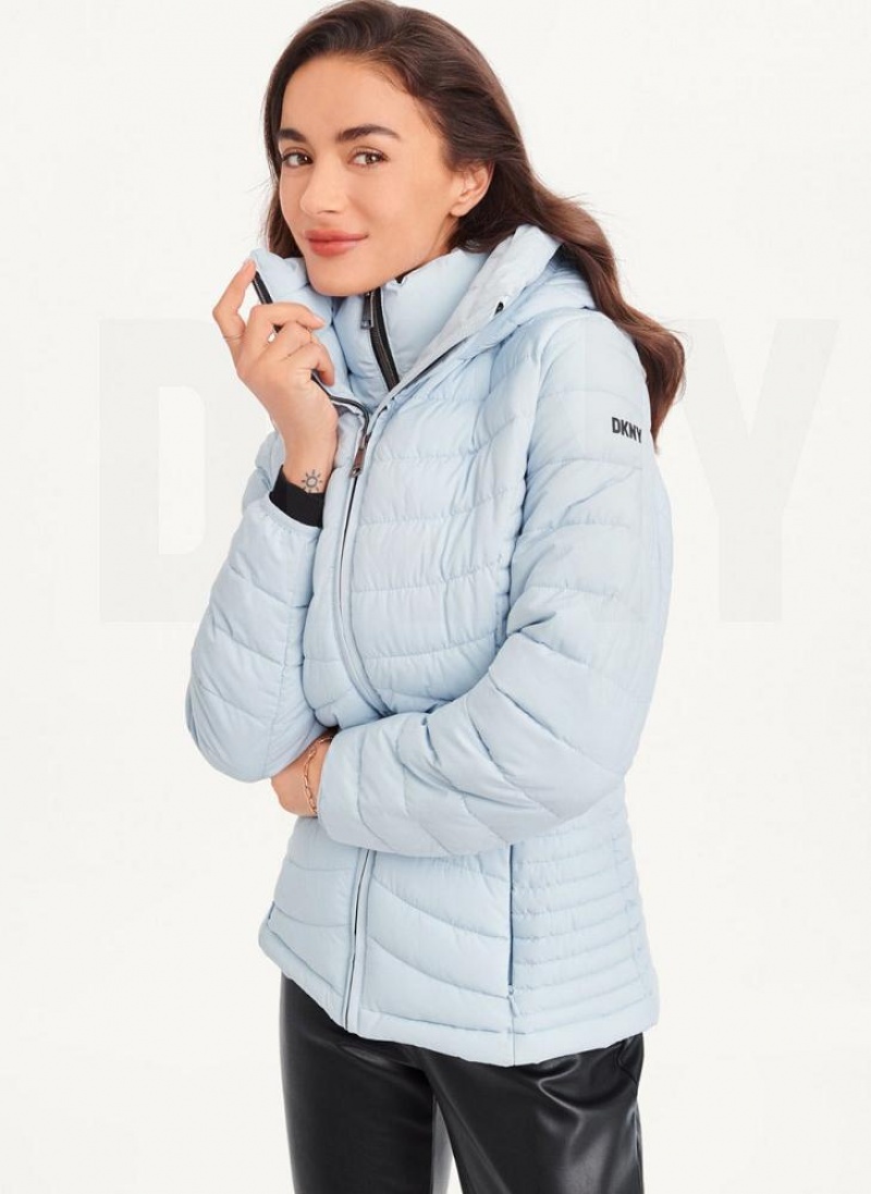 Blue DKNY Packable Women's Coats | USA-D1141