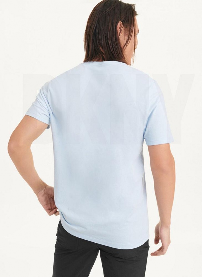 Blue DKNY Pool Graphic Men's T Shirts | USA-D1829