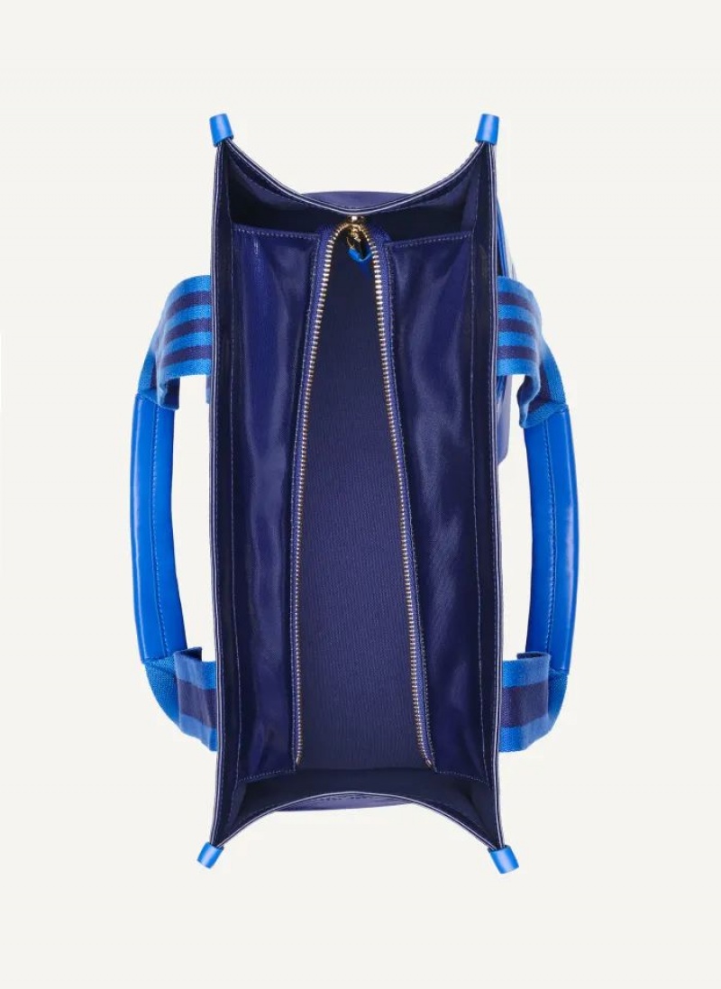 Blue DKNY Prospect Coated Canvas Large Bags Tote Bags | USA-D1651
