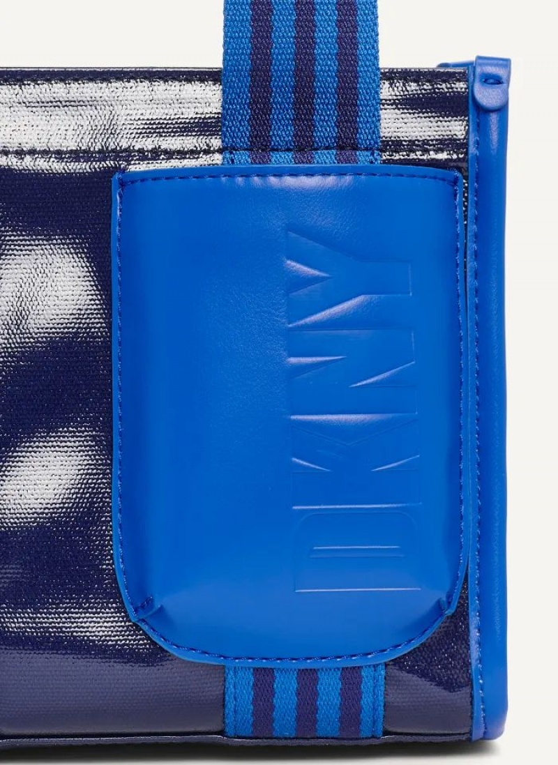 Blue DKNY Prospect Coated Canvas Mini Bags Tote Bags | USA-D0397