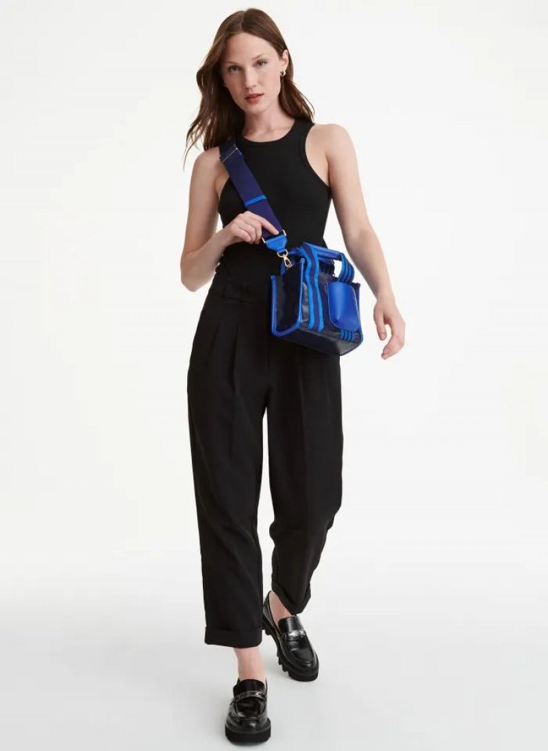Blue DKNY Prospect Coated Canvas Mini Bags Tote Bags | USA-D0397