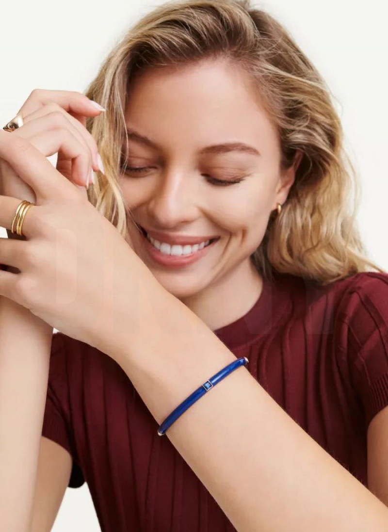 Blue DKNY Square Stone Women's Bangle | USA-D1324
