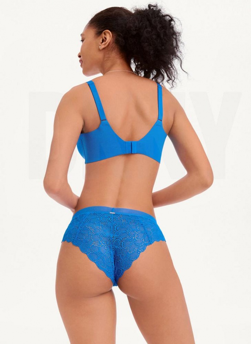 Blue DKNY Superior Lace Brazilian Bikini Women's Panties | USA-D1828
