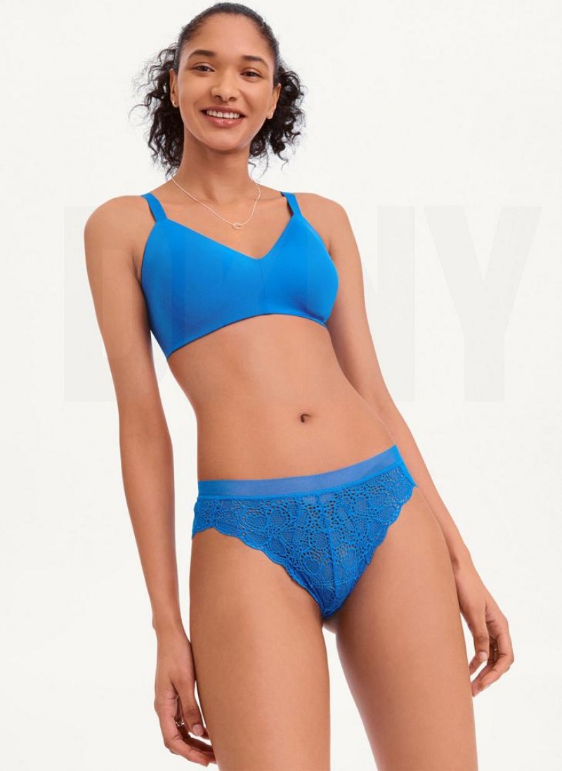 Blue DKNY Superior Lace Brazilian Bikini Women's Panties | USA-D1828