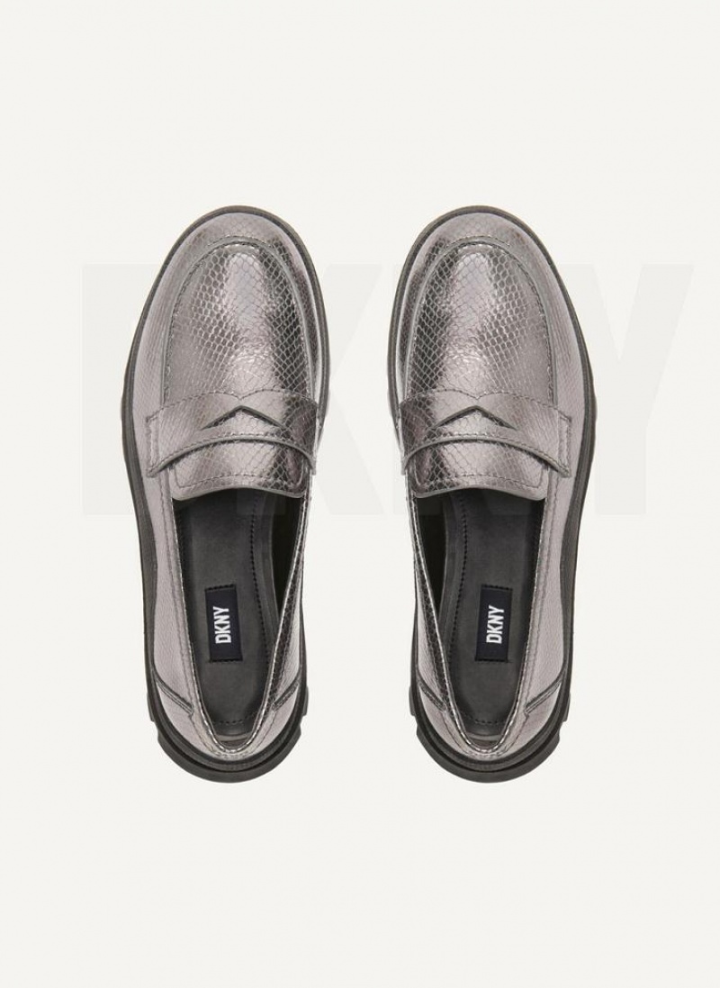 Blue Grey DKNY Lug Sole Shoes Loafers | USA-D0311
