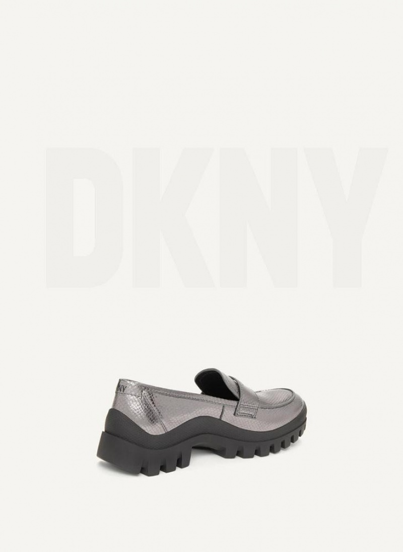 Blue Grey DKNY Lug Sole Shoes Loafers | USA-D0311