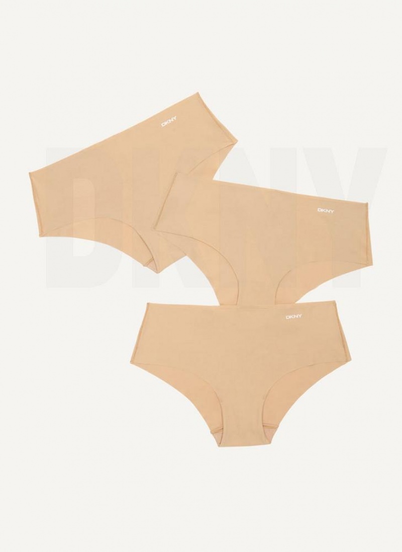 Brown DKNY 3 Pack Hipster Women\'s Panties | USA-D1205