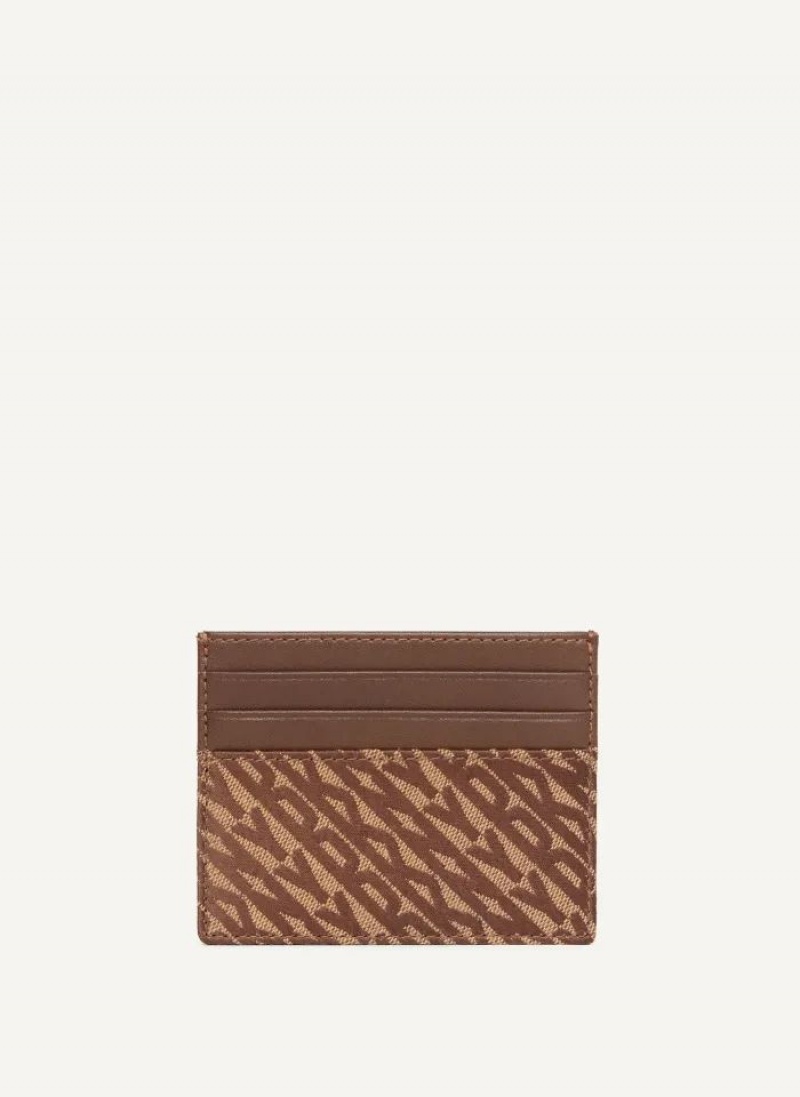 Brown DKNY Allover Logo Case Men\'s Wallets | USA-D0182