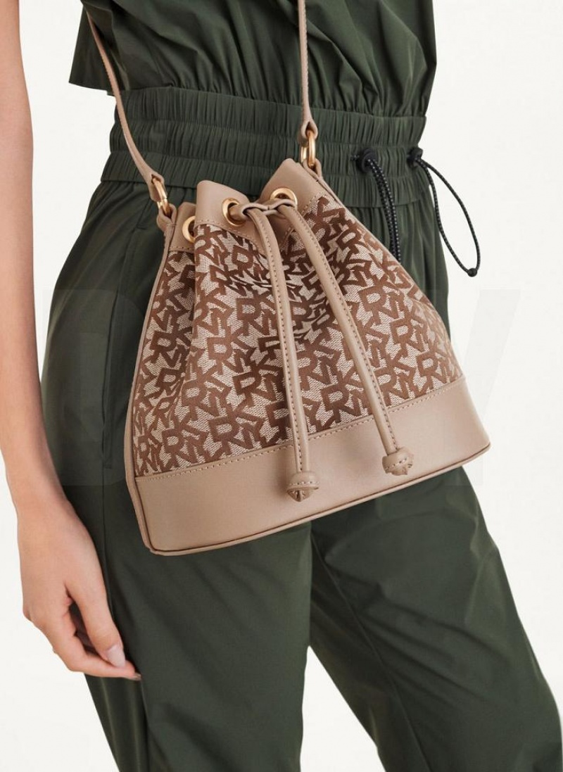 Brown DKNY Bucket Bags Crossbody Bags | USA-D1678