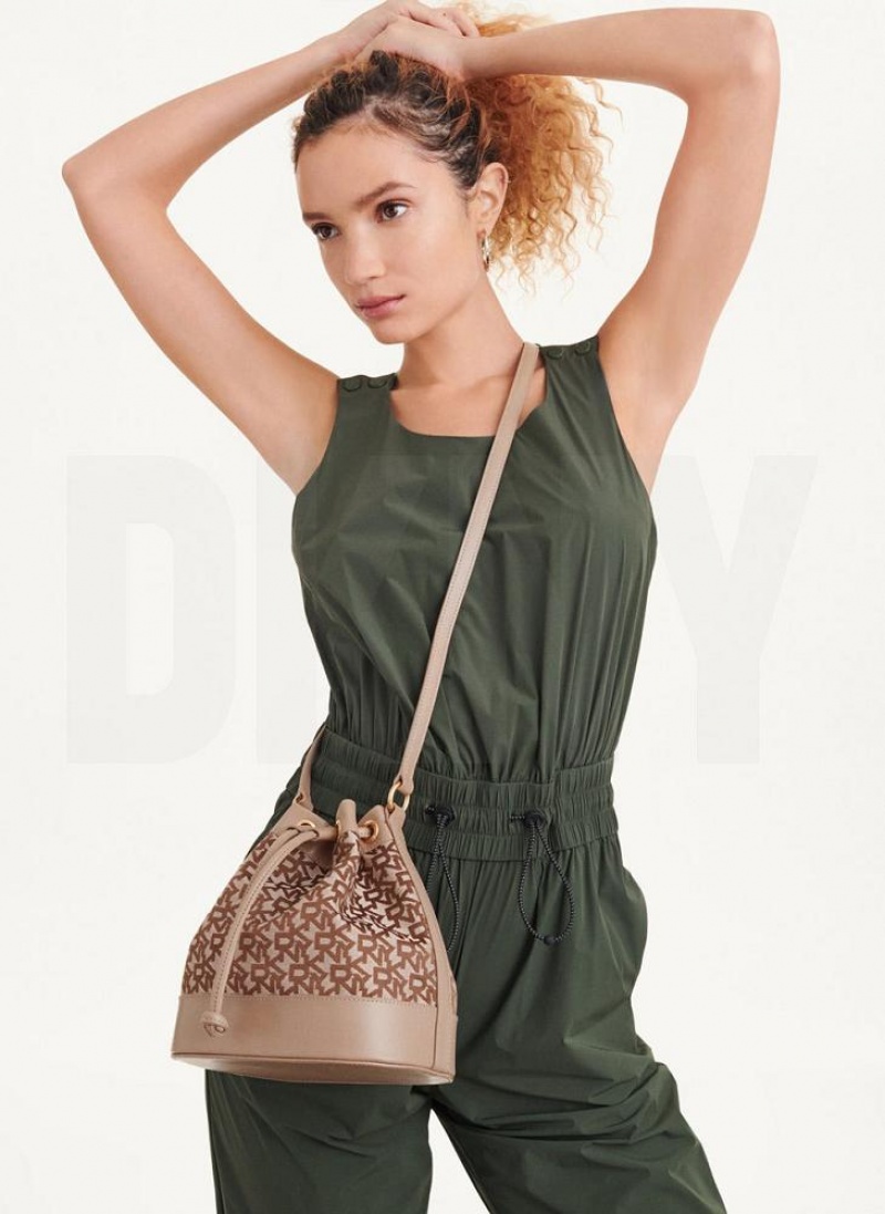 Brown DKNY Bucket Bags Crossbody Bags | USA-D1678