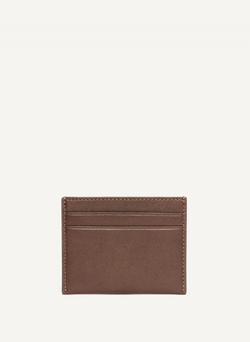 Brown DKNY Card Case Men's Wallets | USA-D1895