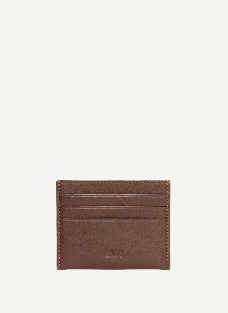 Brown DKNY Card Case Men\'s Wallets | USA-D1895