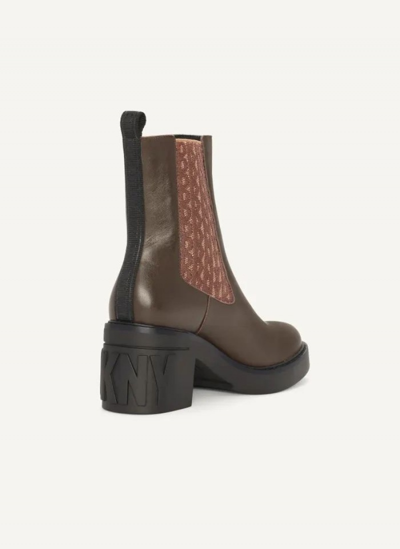 Brown DKNY Charlotte Chelsea Shoes Boots | USA-D1056