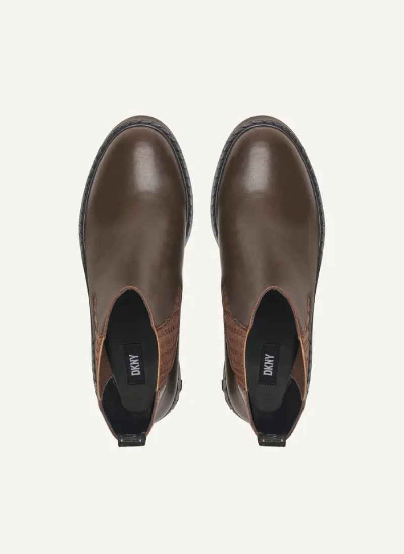 Brown DKNY Charlotte Chelsea Shoes Boots | USA-D1056