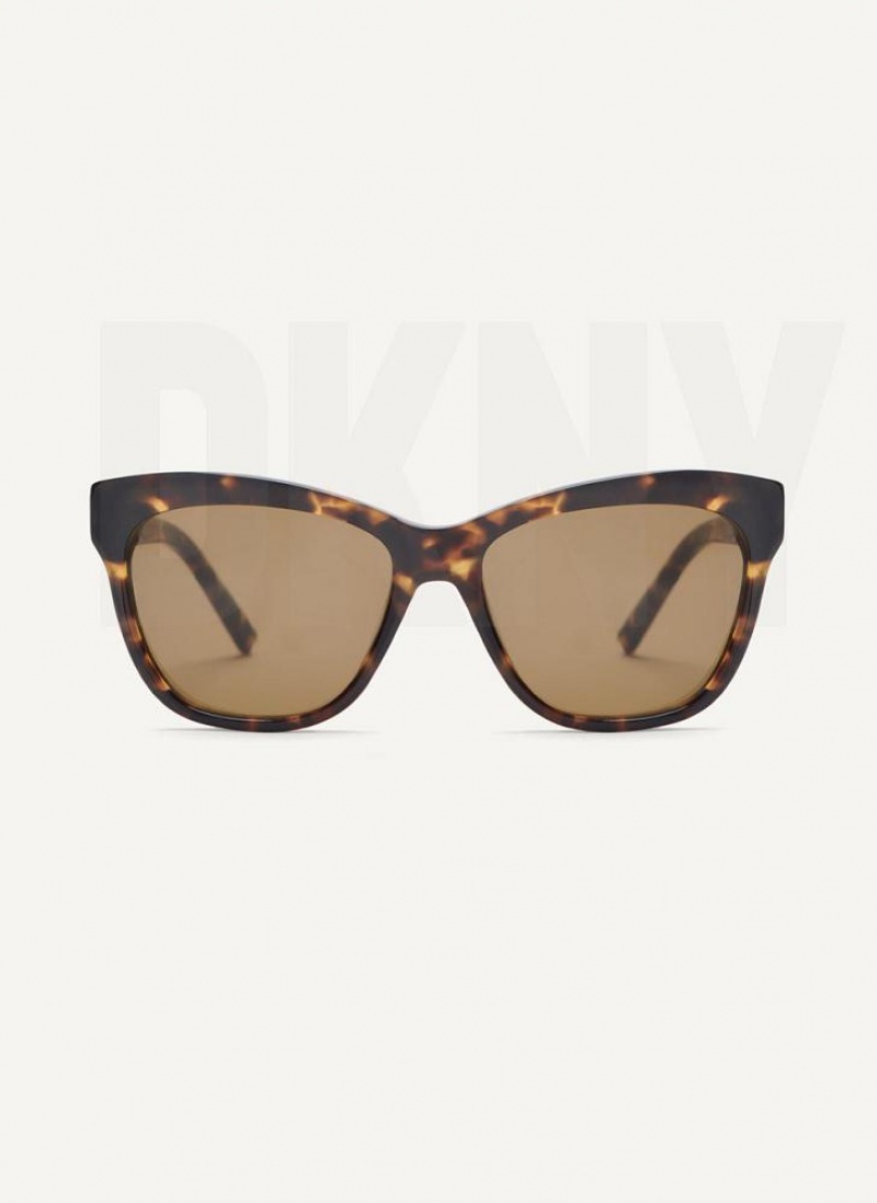 Brown DKNY City Native Cat Eye Women\'s Sunglasses | USA-D0998
