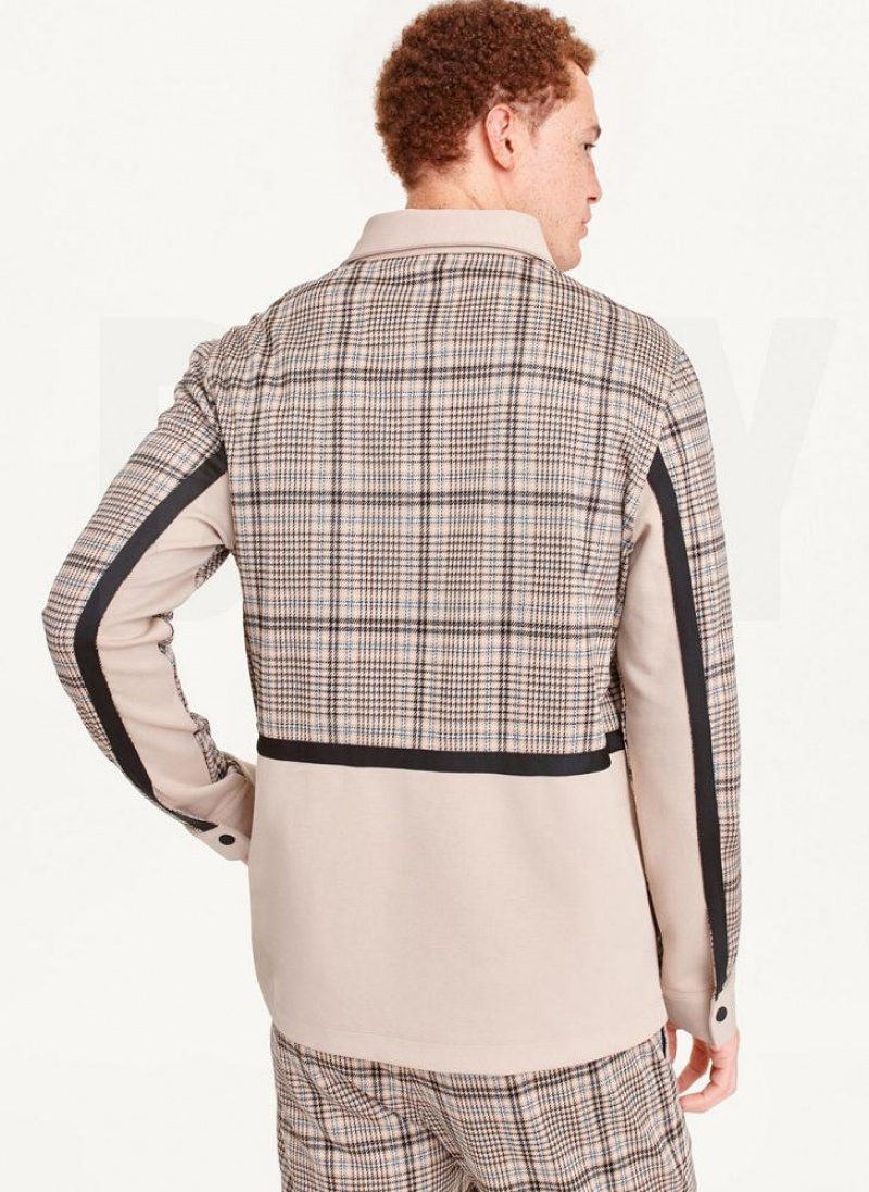 Brown DKNY Combo Chore Men's Jackets | USA-D1778