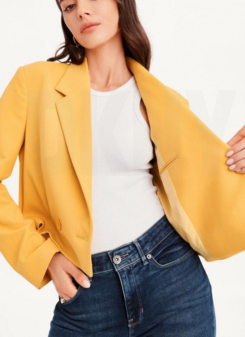 Brown DKNY Cropped Women's Blazers | USA-D1924