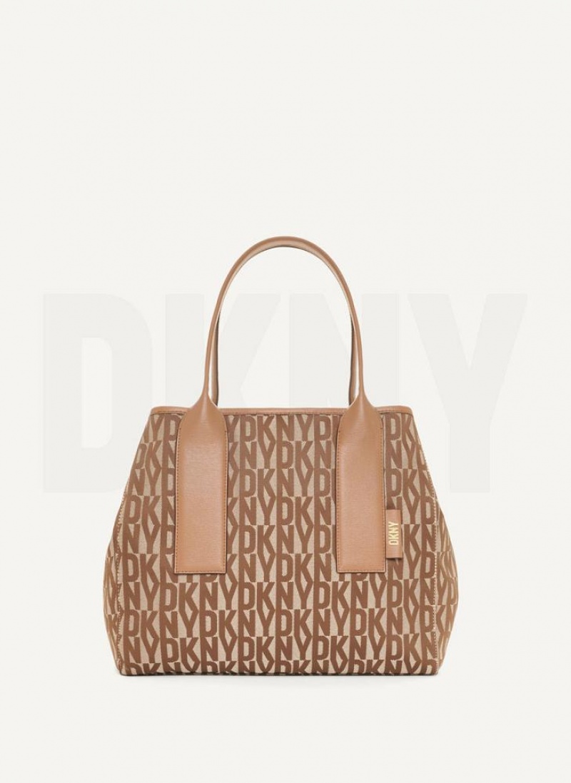 Brown DKNY Grayson Large Bags Tote Bags | USA-D1748