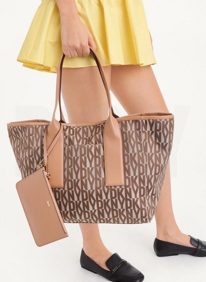 Brown DKNY Grayson Large Bags Tote Bags | USA-D1748