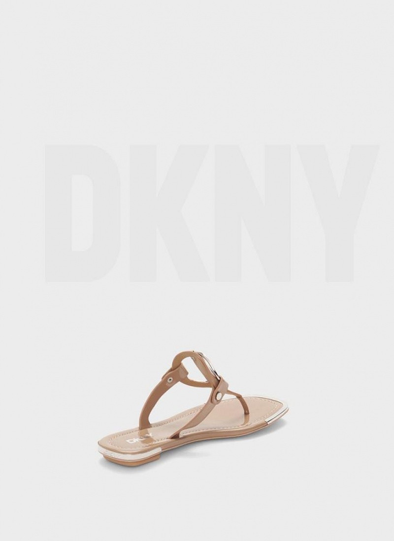 Brown DKNY Hartford Shoes Flip Flops | USA-D0856