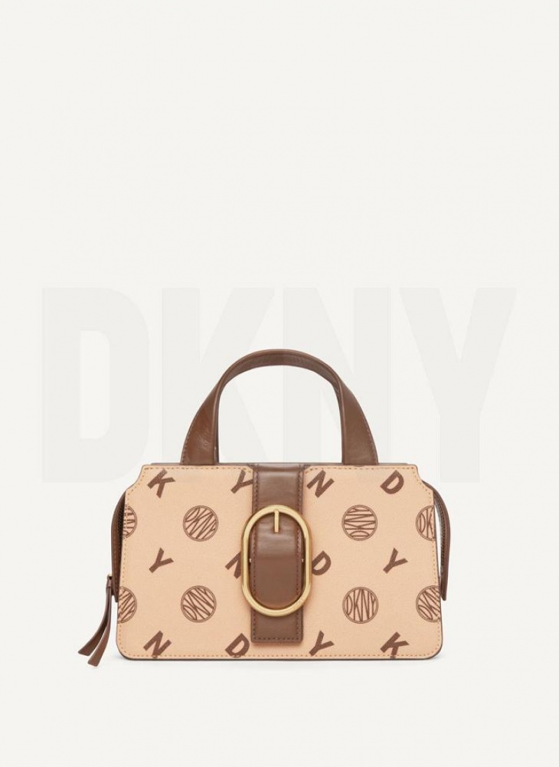 Brown DKNY Logo Buckle Bags Crossbody Bags | USA-D1509