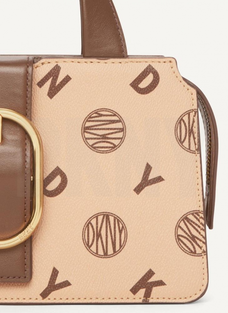 Brown DKNY Logo Buckle Bags Crossbody Bags | USA-D1509