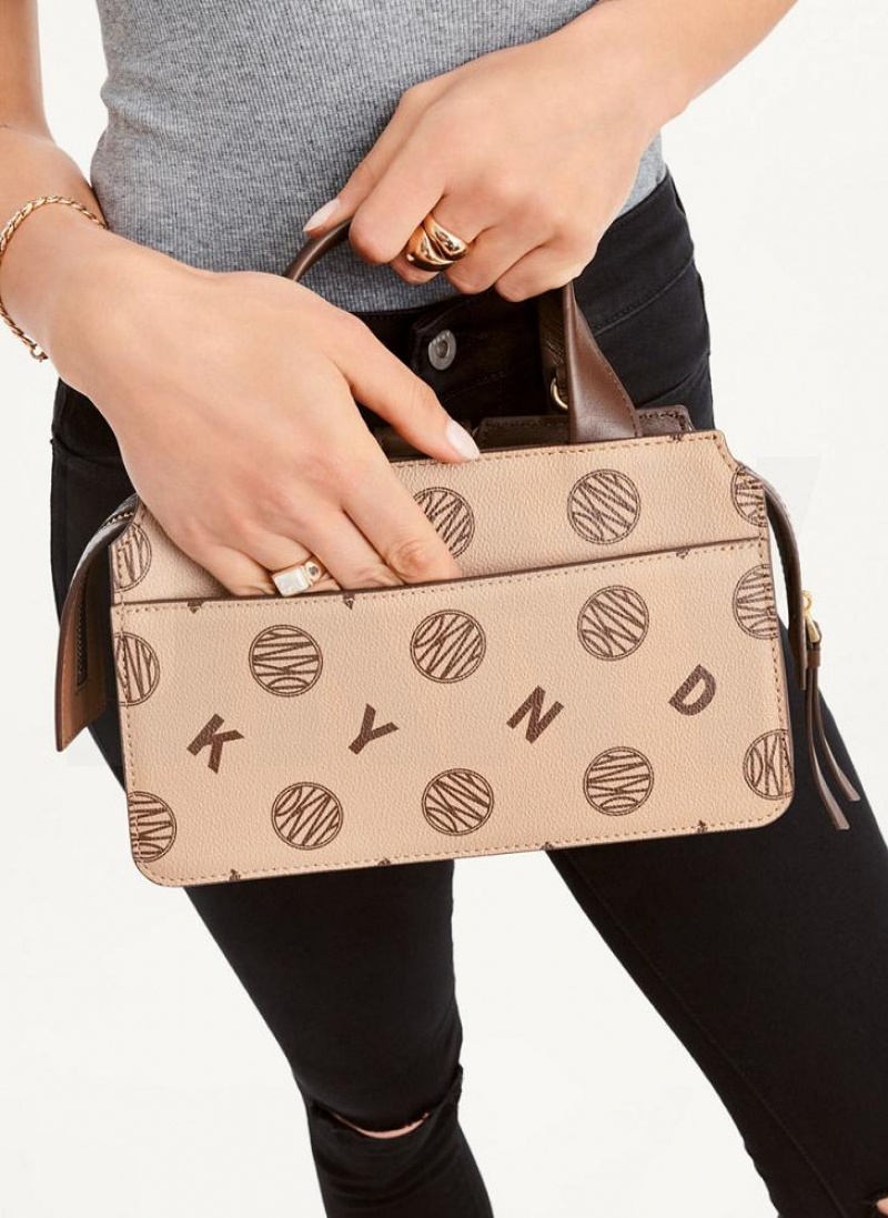 Brown DKNY Logo Buckle Bags Crossbody Bags | USA-D1509