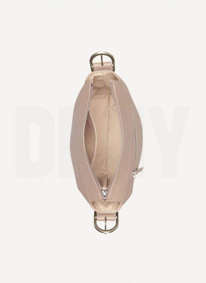 Brown DKNY Medium Buckle Bags Crossbody Bags | USA-D1265