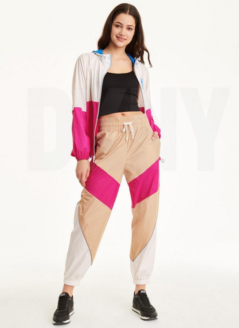 Brown DKNY Mini Rip-Stop With Reflective Piping Women's Pants | USA-D0490