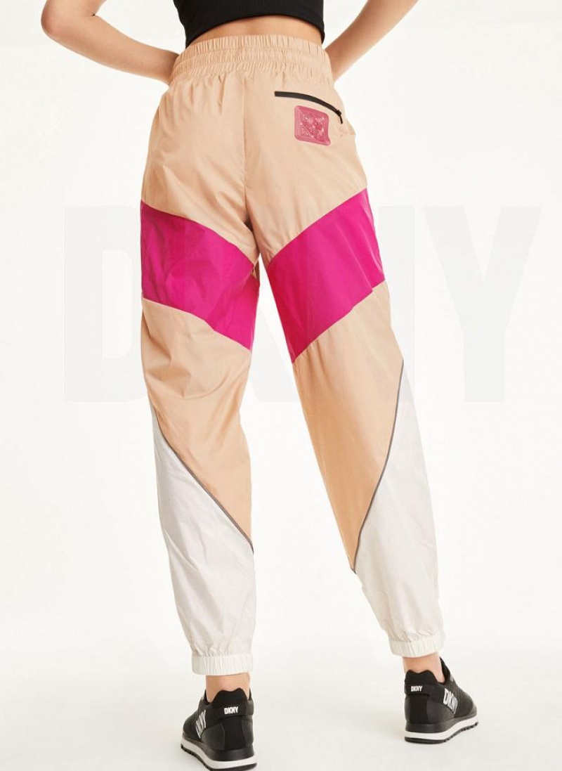 Brown DKNY Mini Rip-Stop With Reflective Piping Women's Pants | USA-D0490