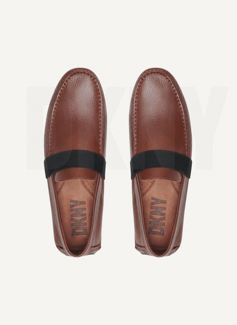 Brown DKNY Modern Strap Driver Men's Sneakers | USA-D1068