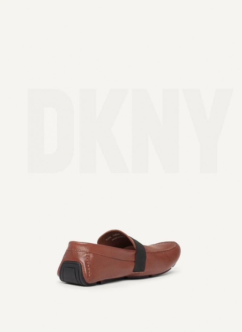 Brown DKNY Modern Strap Driver Men's Sneakers | USA-D1068