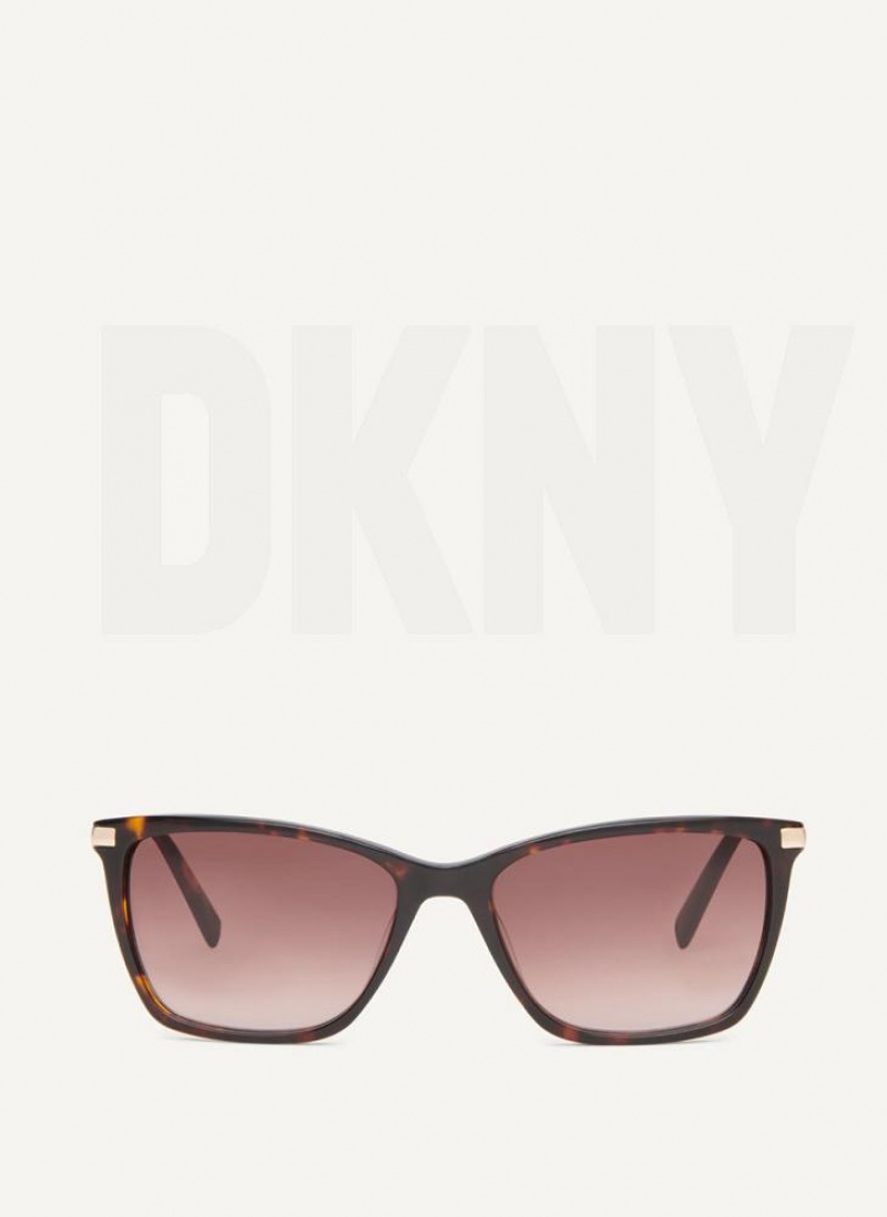 Brown DKNY Modified Modern Rectangle Women\'s Sunglasses | USA-D1378