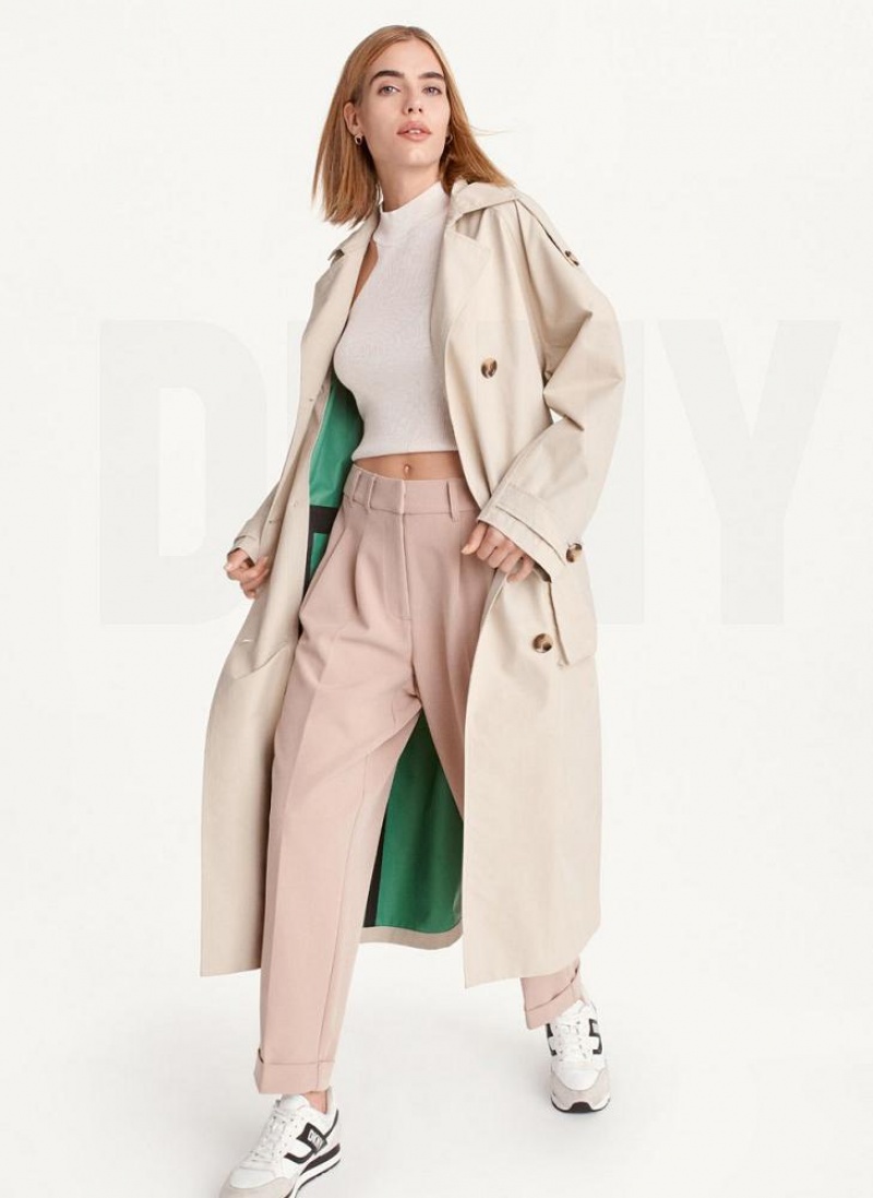 Brown DKNY Oversized Trench With Inner Details Women's Jackets | USA-D1816