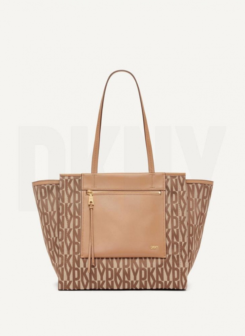 Brown DKNY Pax Large Bags Tote Bags | USA-D0349
