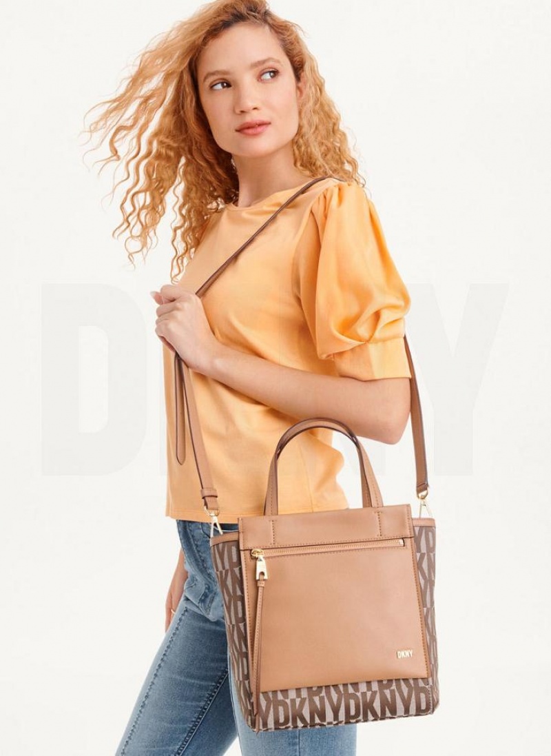 Brown DKNY Pax North-South Bags Tote Bags | USA-D1299