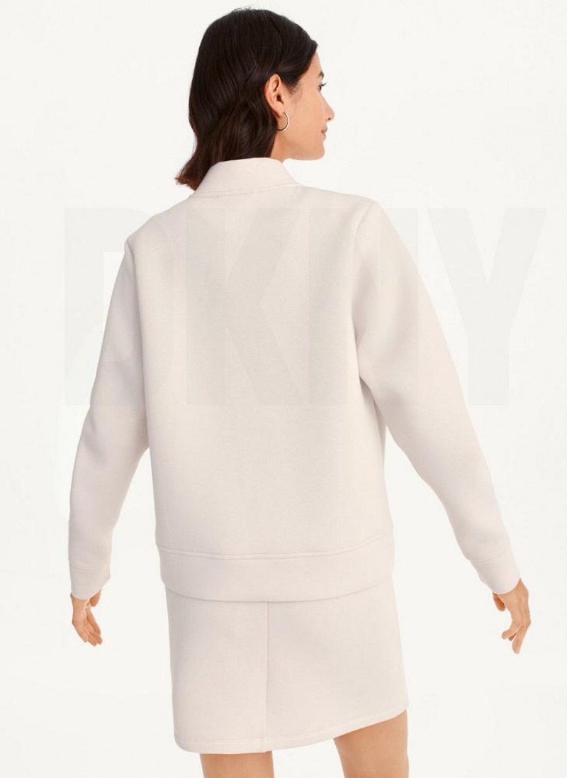 Brown DKNY Perforated Scuba Bomber Women's Jackets | USA-D0302