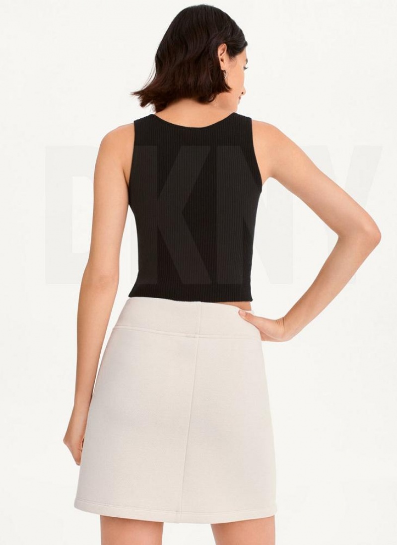 Brown DKNY Perforated Scuba Women's Skirts | USA-D1730