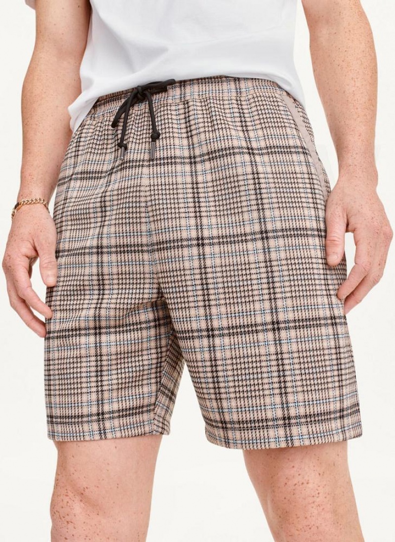 Brown DKNY Plaids Men's Shorts | USA-D0177
