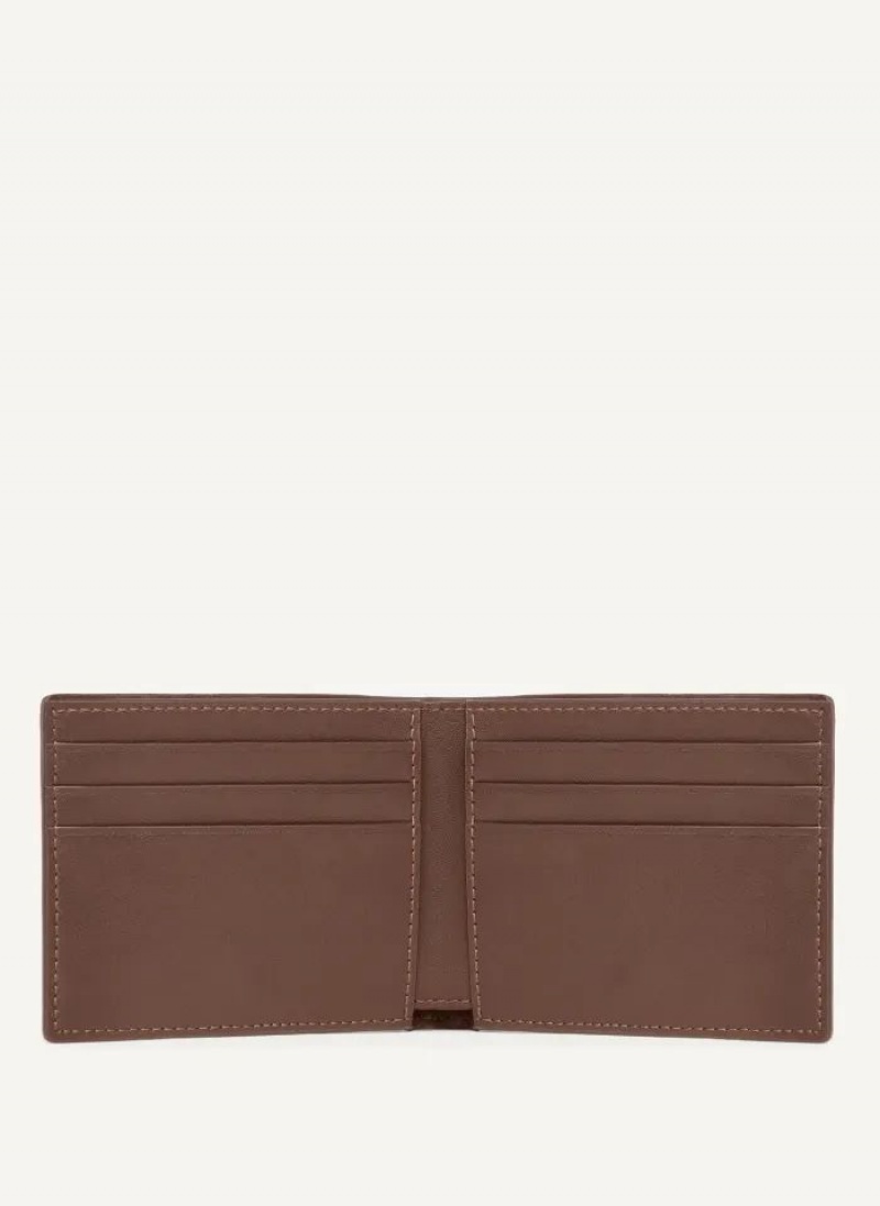 Brown DKNY Side Fold Men's Wallets | USA-D0443