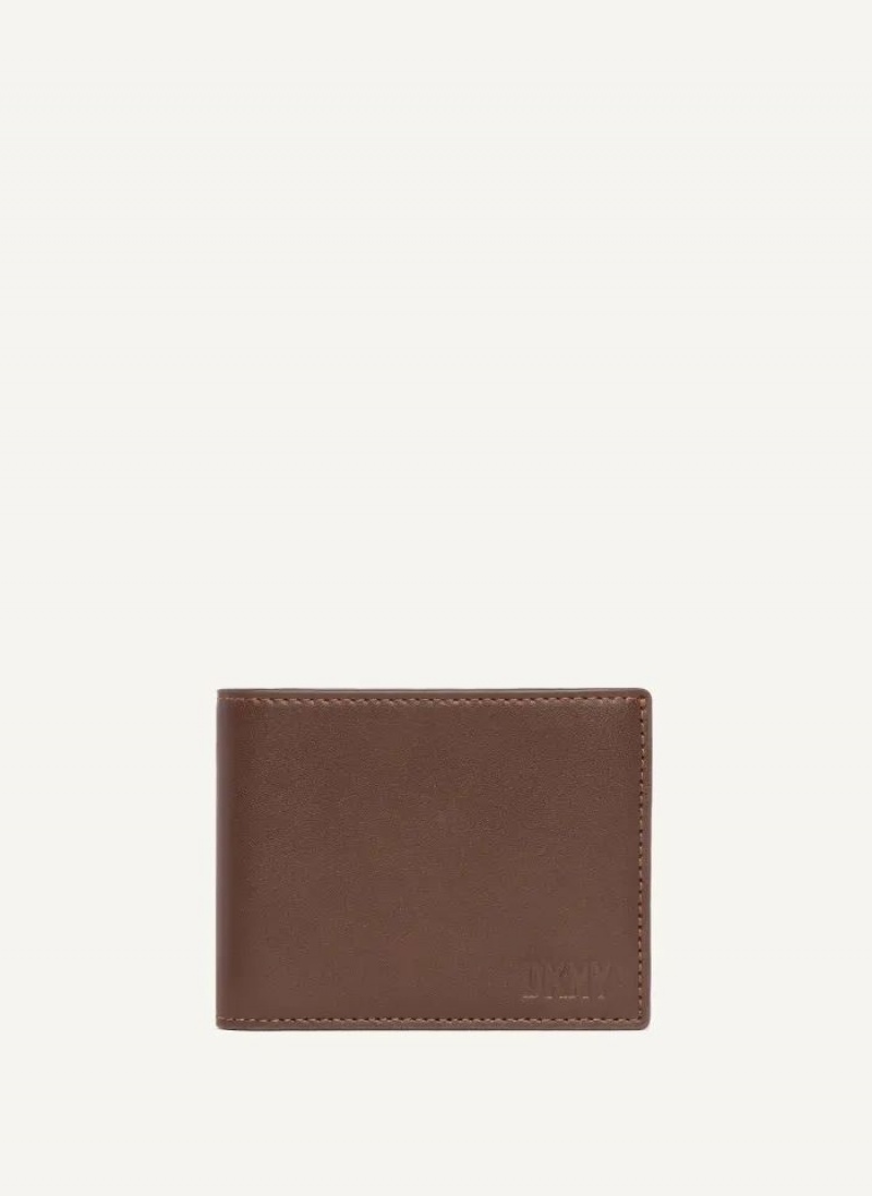 Brown DKNY Side Fold Men\'s Wallets | USA-D0443