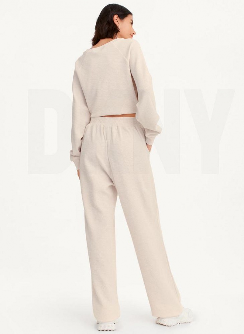Brown DKNY Tech Slub Relaxed With Pockets Women's Pants | USA-D0751