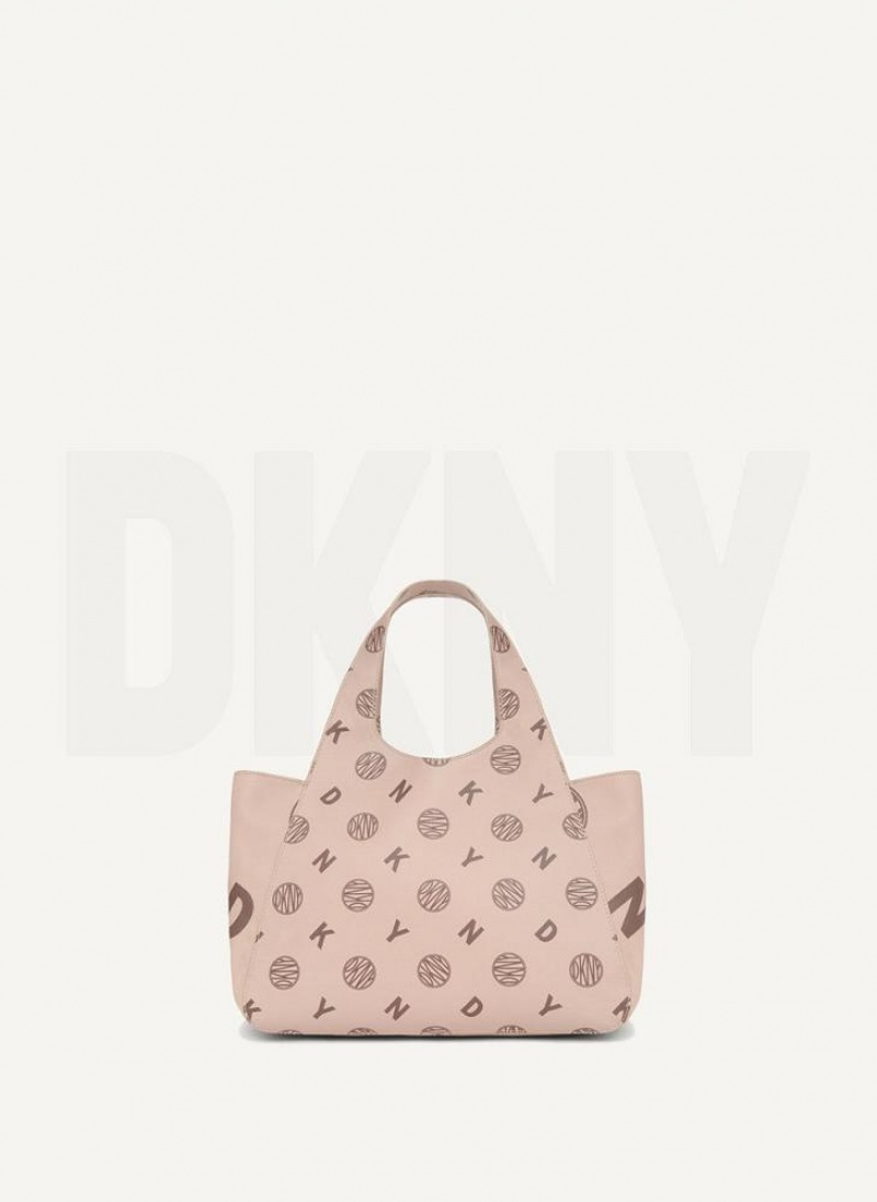 Brown DKNY The Medium Logo Effortless Bags Tote Bags | USA-D1702