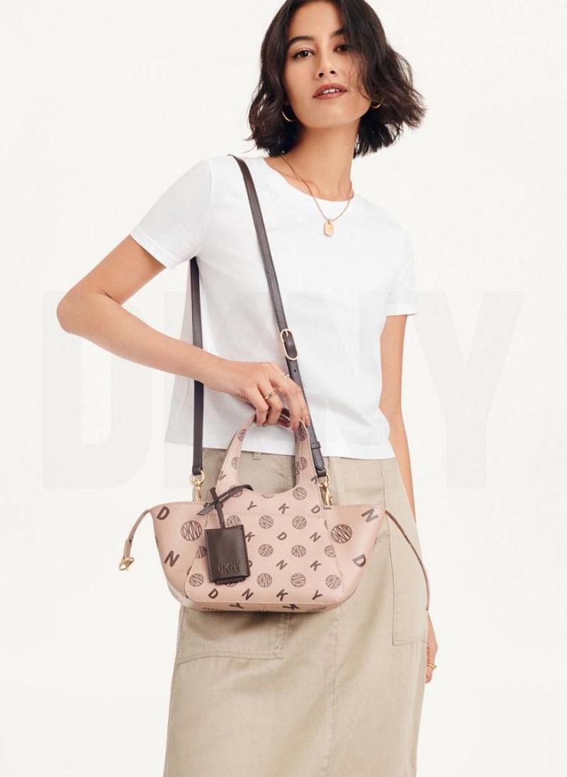 Brown DKNY The Mini Logo Effortless Bags Tote Bags | USA-D0134