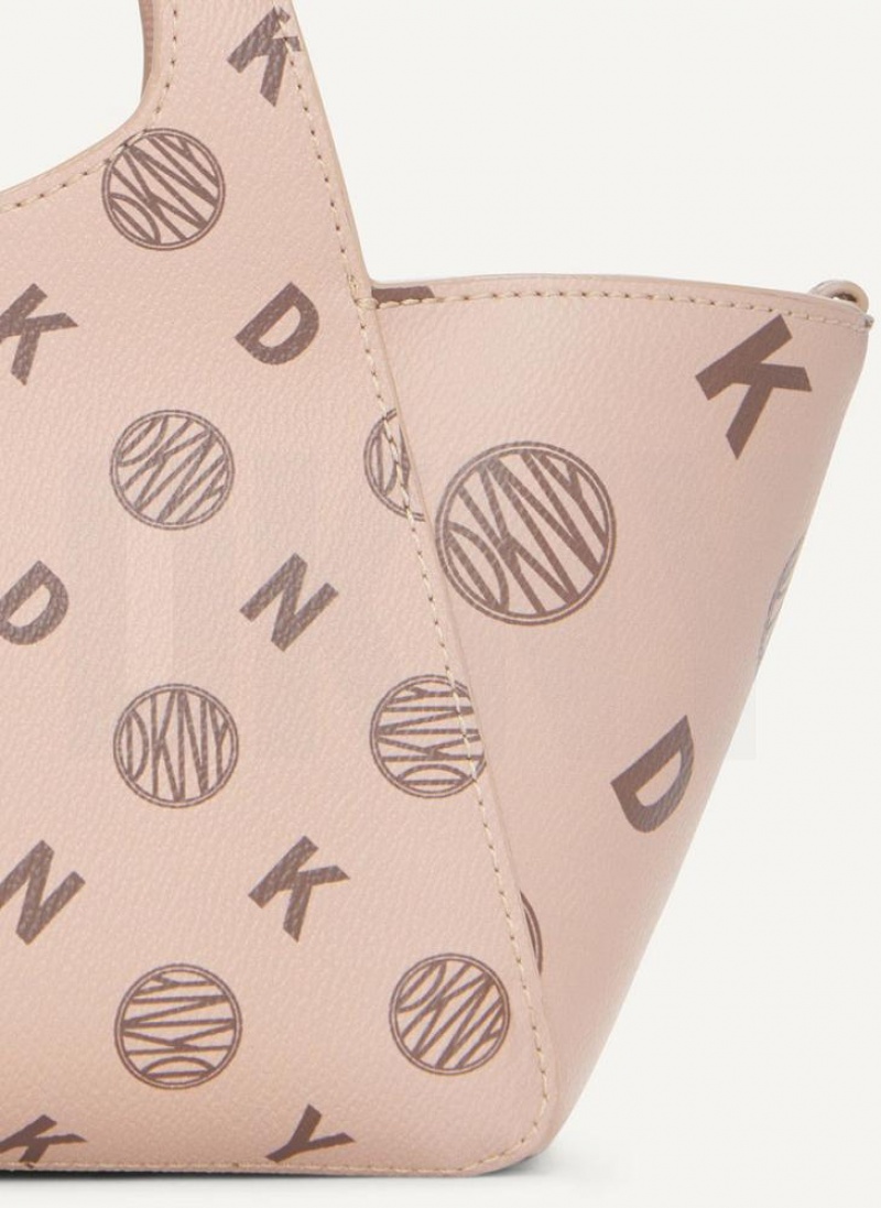 Brown DKNY The Mini Logo Effortless Bags Tote Bags | USA-D0134
